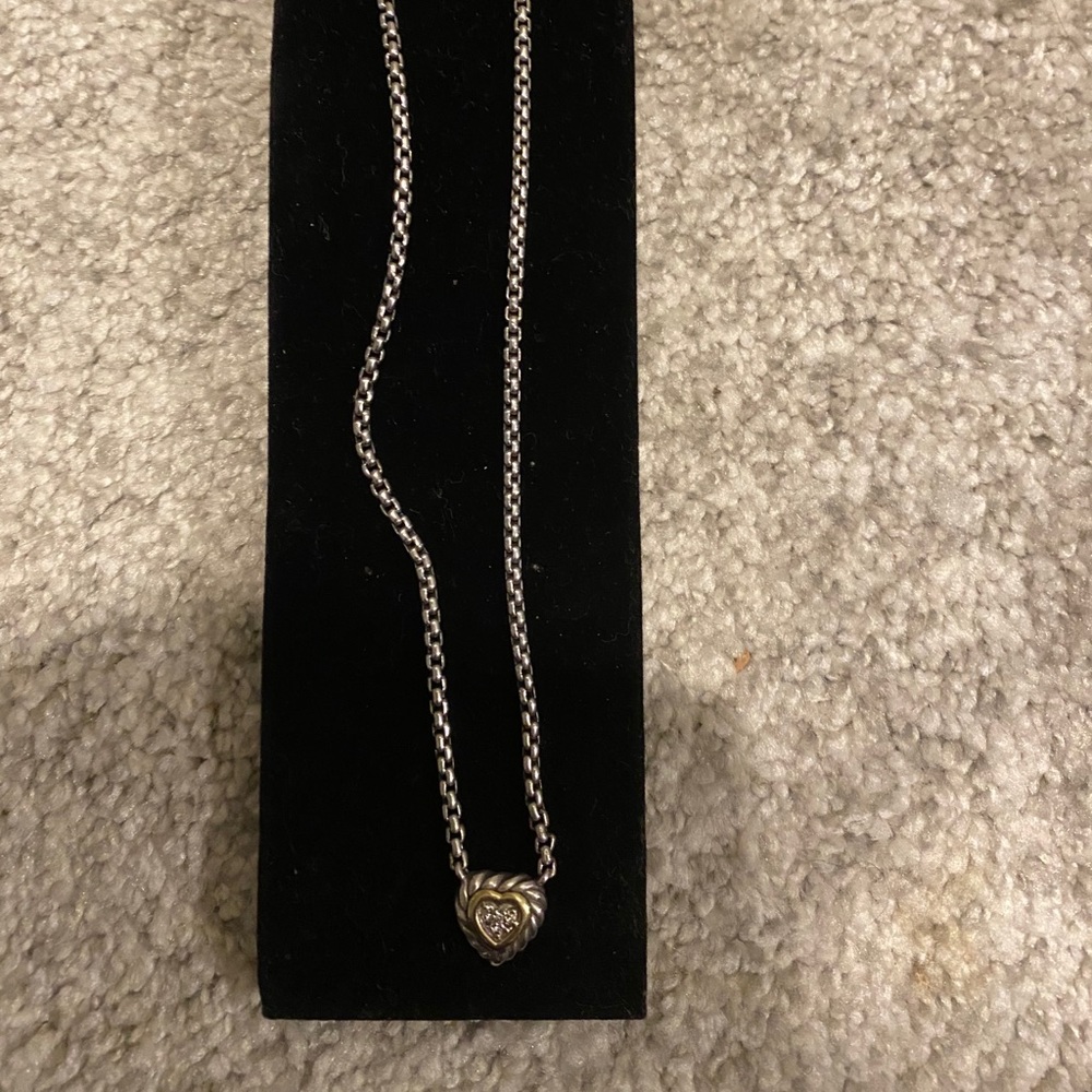 David Yurman 18kt Diamond Heart Necklace